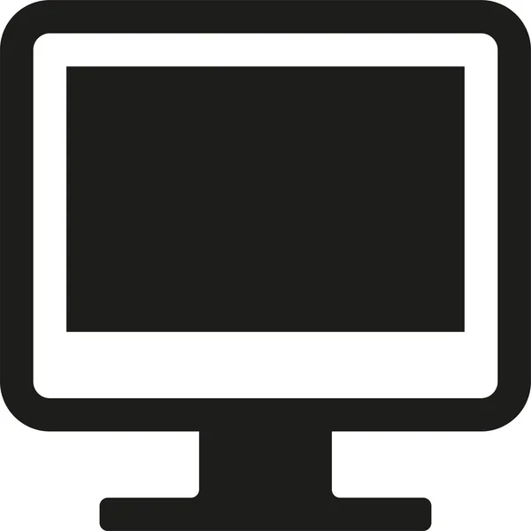 Screen Monitor Solid Icon Solid Style — Stock Vector