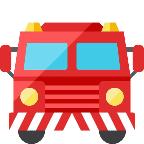 Пожежна Машина Плоский Значок Плоскому Стилі — стоковий вектор