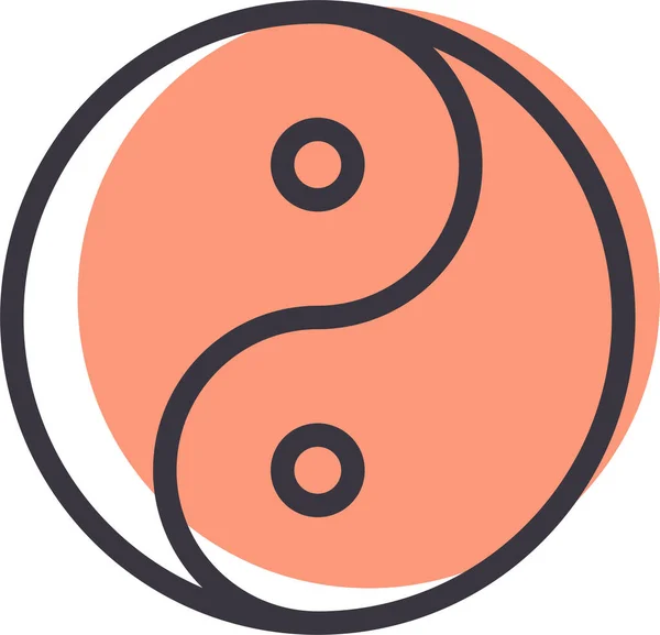 Filosofía Espiritualidad Taoísmo Icono Estilo Esquema — Archivo Imágenes Vectoriales
