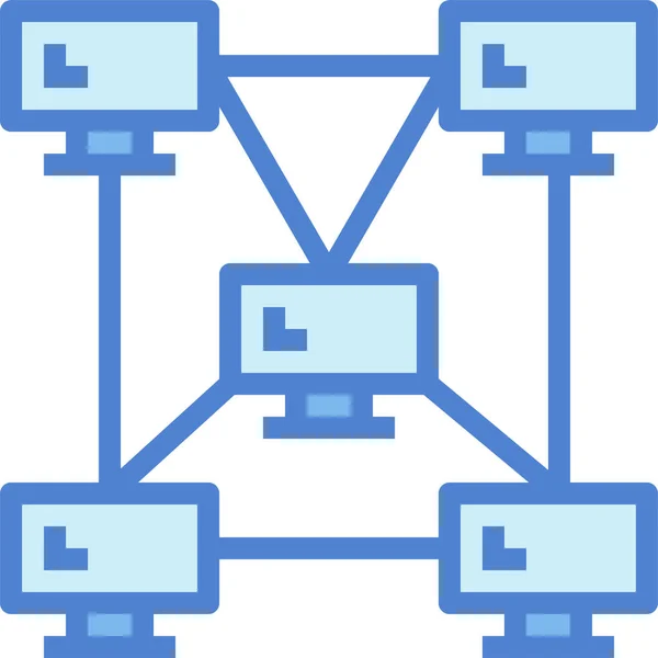 Verbindungshybrides Link Icon Ausgefülltem Outline Stil — Stockvektor