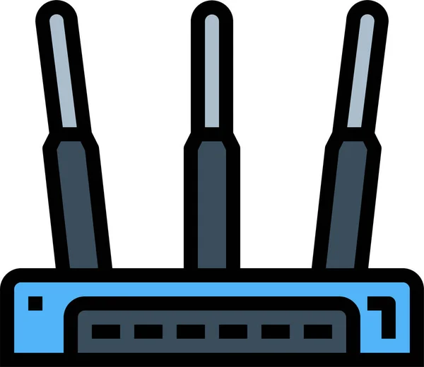 Communications Modem Router Icon Filled Outline Style — Stock Vector