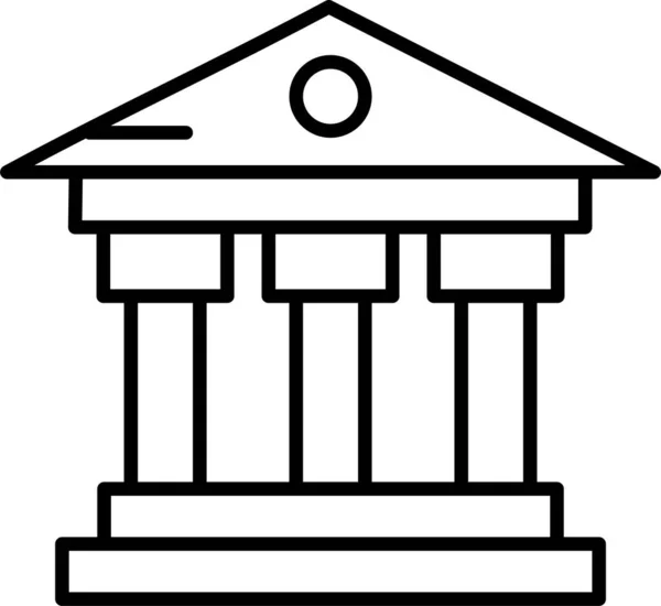 Иконка Денег Построения Банка Стиле Абриджа — стоковый вектор