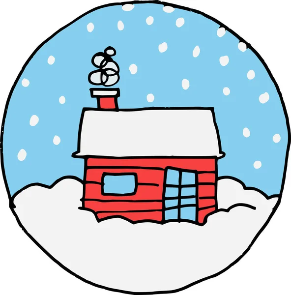 Weihnachten Eskimo Nordpol Ikone Handgezeichneten Stil — Stockvektor