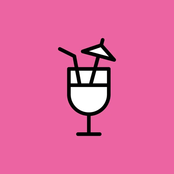 Ikon Minuman Koktail Dengan Gaya Outline - Stok Vektor