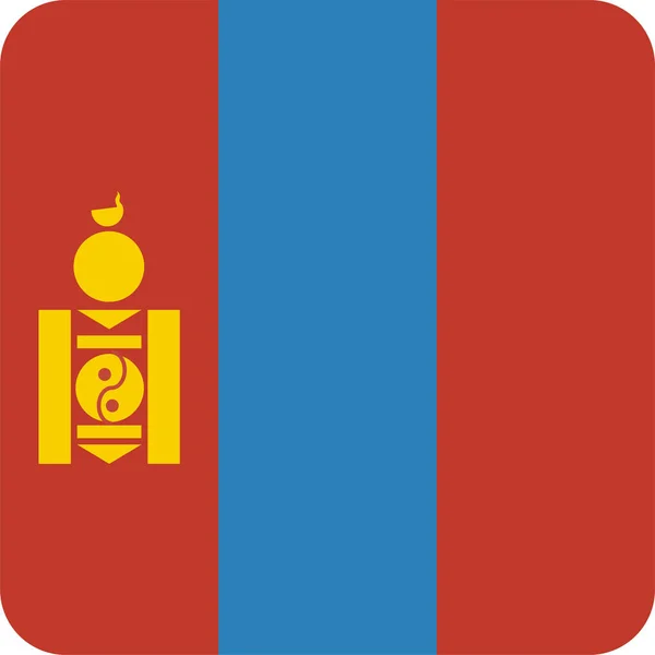 National Flag Mongolia Icon Flat Style — 스톡 벡터