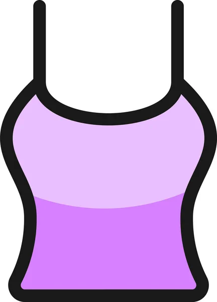 Icono Parte Superior Del Tanque Femenino Estilo Contorno Lleno — Vector de stock