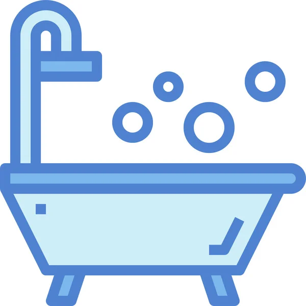 Bathtub Furniture Household Icon Filled Outline Style — Stock Vector