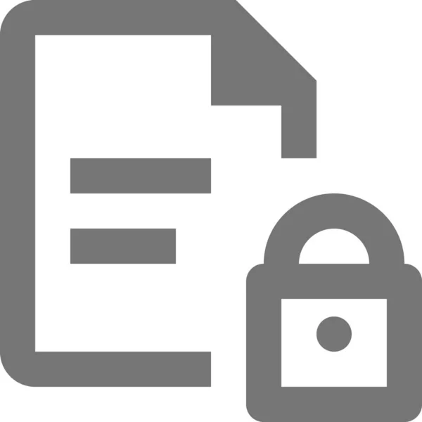 Sicherheitssymbol Für Dateisperren Umriss Stil — Stockvektor
