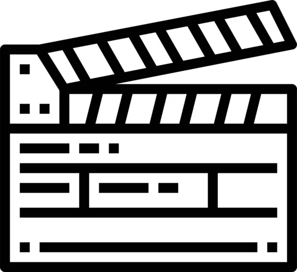 Bio Clapperboard Film Ikon Kontur Stil — Stock vektor