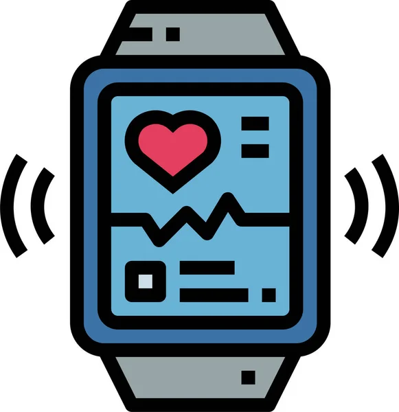 App Électronique Smartwatch Icône Dans Style Contour Rempli — Image vectorielle