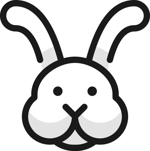 フルアウトラインスタイルのウサギのフルアウトラインアイコン — ストックベクタ