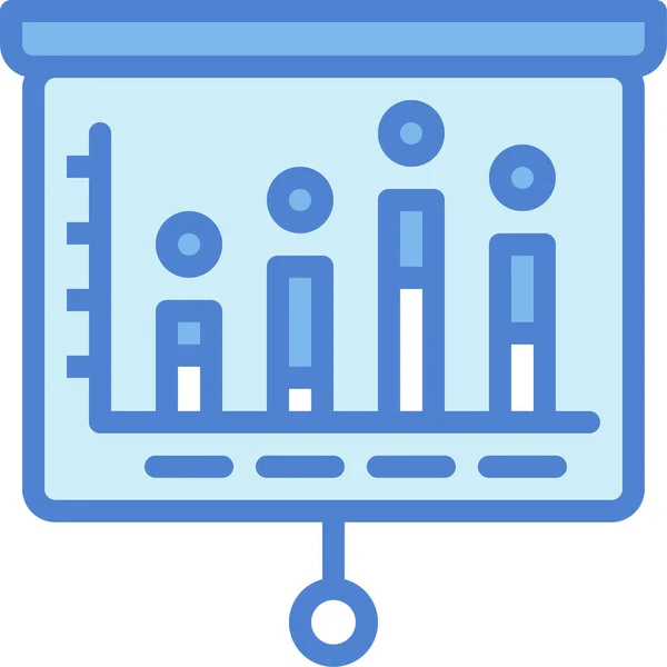 Ícone Gráfico Gráfico Gráfico Negócios Estilo Esboço Preenchido — Vetor de Stock