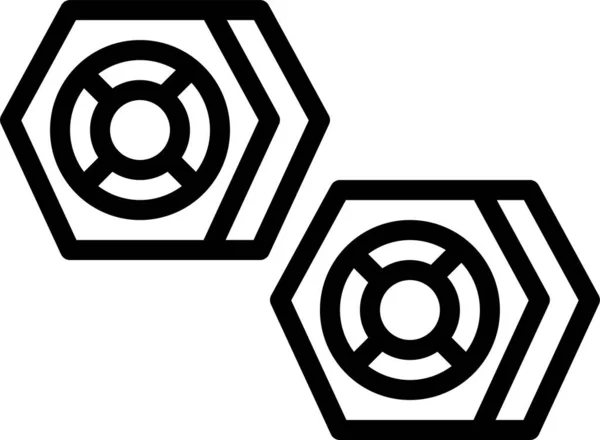 六角形工业螺母图标 — 图库矢量图片