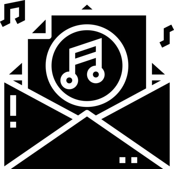 Multimedia Icon Für Audio Mails Solidem Stil — Stockvektor