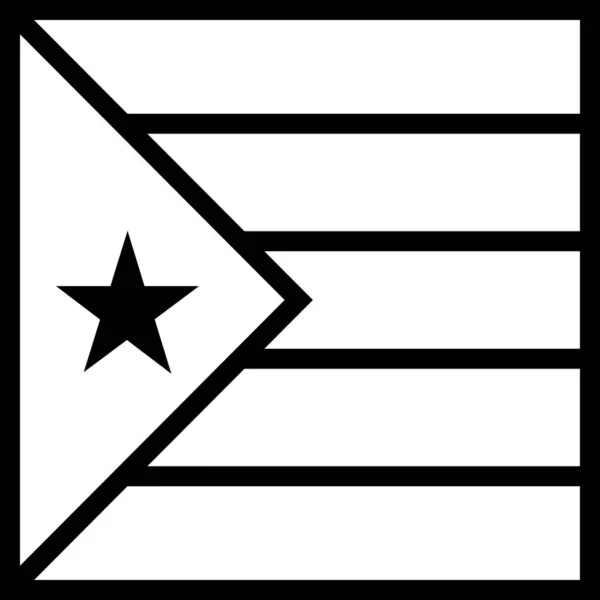 Land Flagga Puerto Ikon Kontur Stil — Stock vektor