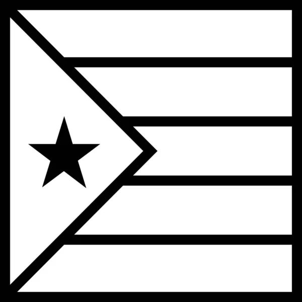 Land Vlag Puerto Pictogram Omtrek Stijl — Stockvector