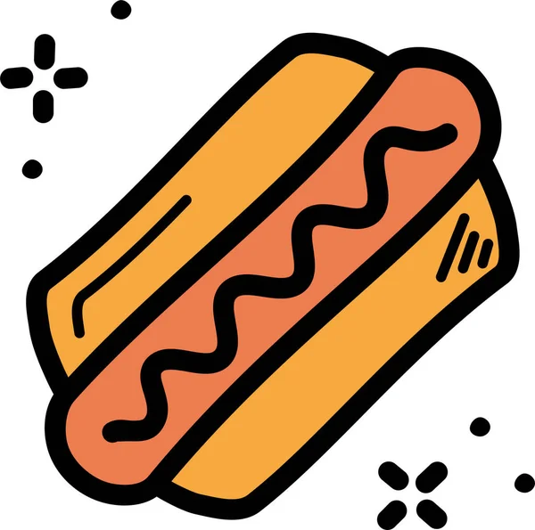 Icône Hot Dog Bayern Bratwurst Dans Style Contour Rempli — Image vectorielle