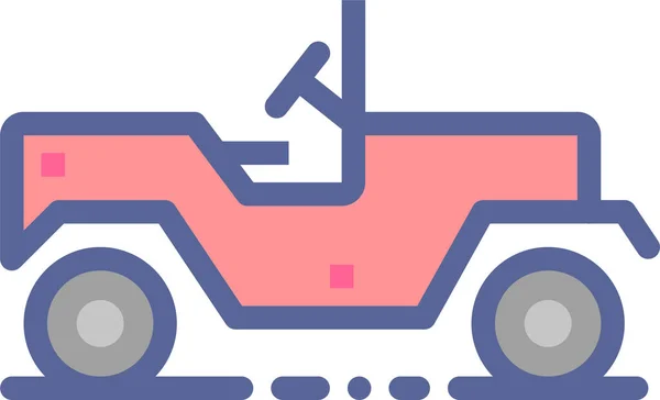 Jeep Μεταφορά Εικονίδιο Ταξιδιού Στυλ Γεμάτο Περίγραμμα — Διανυσματικό Αρχείο
