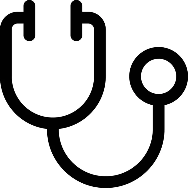Zdravotnický Nástroj Stetoskop Ikona Obrysu Stylu — Stockový vektor