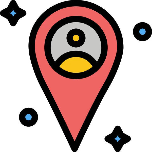 Location Man Map Icon Mixed Category — Stock Vector