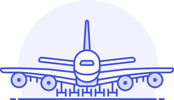 Pictogram Voor Vliegtuigen Opgevulde Omtrek — Stockvector