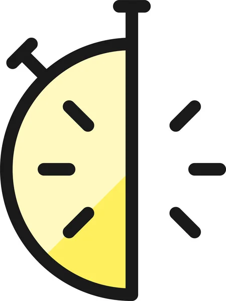 Icono Tiempo Cronómetro Medio Estilo Contorno Lleno — Archivo Imágenes Vectoriales