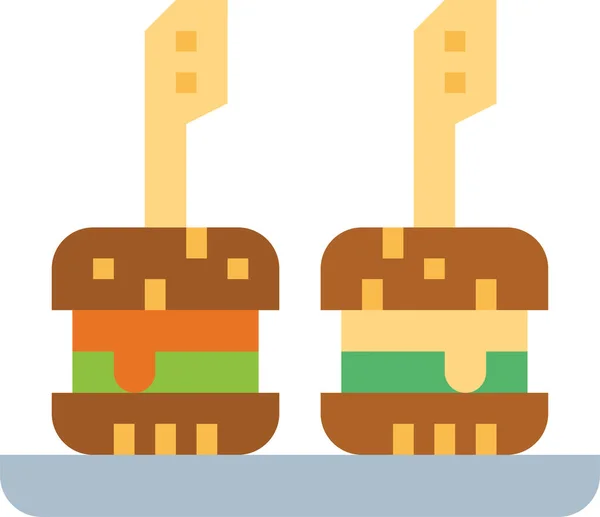 Burger Fast Food Icon Flat Style — Stock Vector