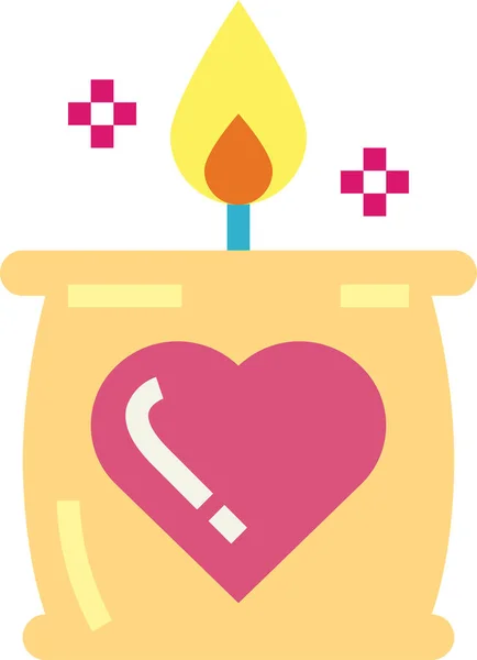 Quema Icono Energía Vela Categoría Amor Romance — Vector de stock