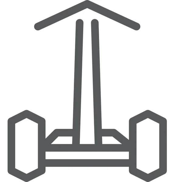 Segway Machine Scooter Pictogram Grote Lijnen Stijl — Stockvector