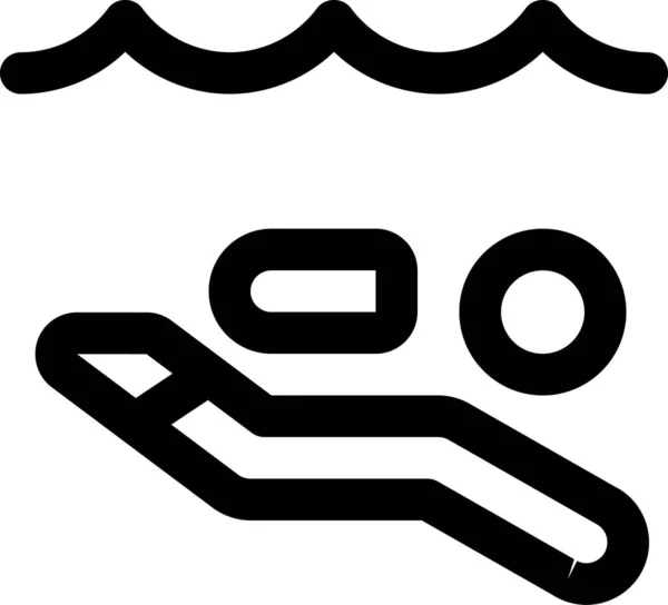 Ikona Potápěče Stylu Osnovy — Stockový vektor