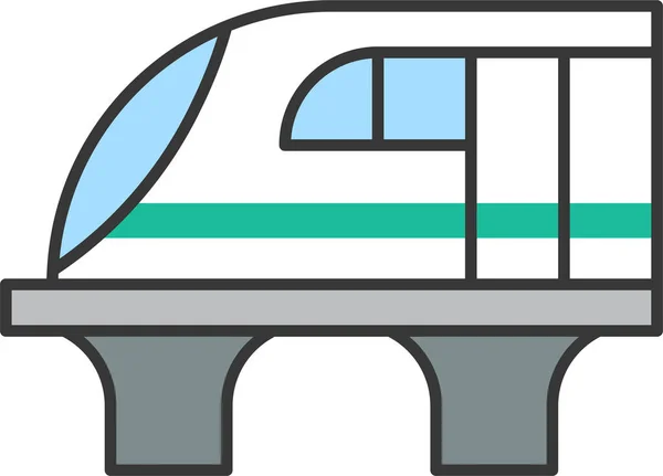 Иконка Высокоскоростного Поезда Стиле Заполненного Контура — стоковый вектор
