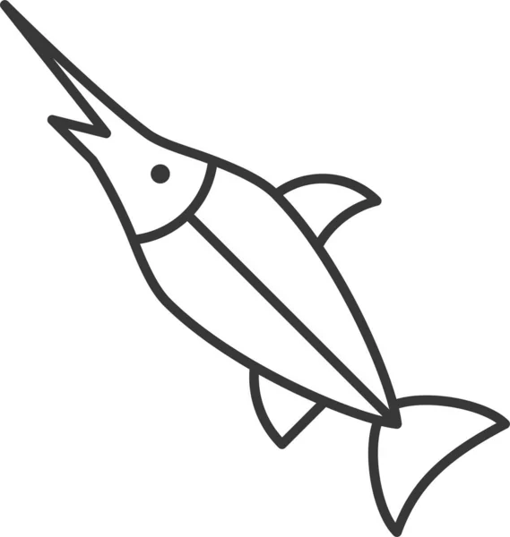 Aquatic Animal Fish Life Icon Outline Style — Stock Vector