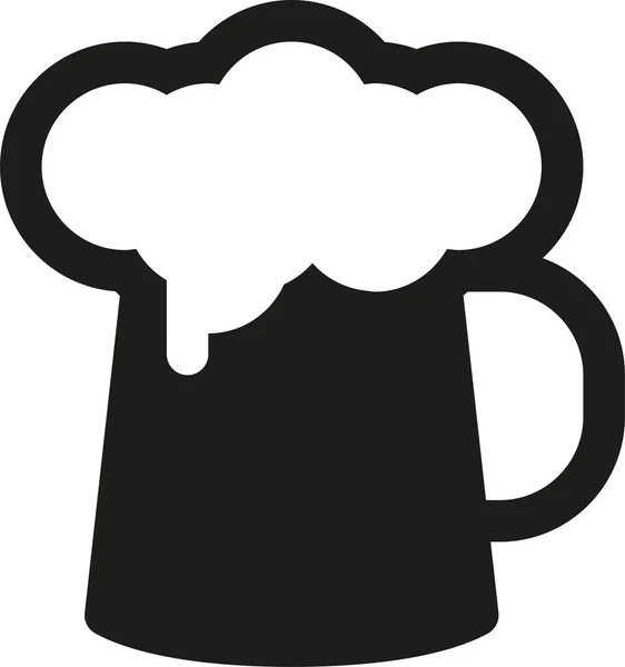 Icono Sólido Cerveza Vidrio Estilo Sólido — Vector de stock
