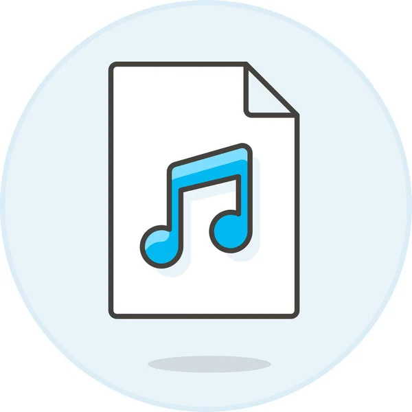Icono Archivo Digital Audio Categoría Música Sonido — Vector de stock
