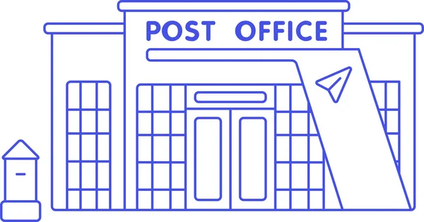 Brief Post Stadt Symbol Gebäude Kategorie — Stockvektor