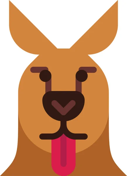 Canguro Lengua Fuera Icono — Vector de stock