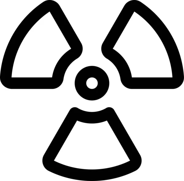 Radioactief Gevaar Nucleaire Pictogram Omtrek Stijl — Stockvector