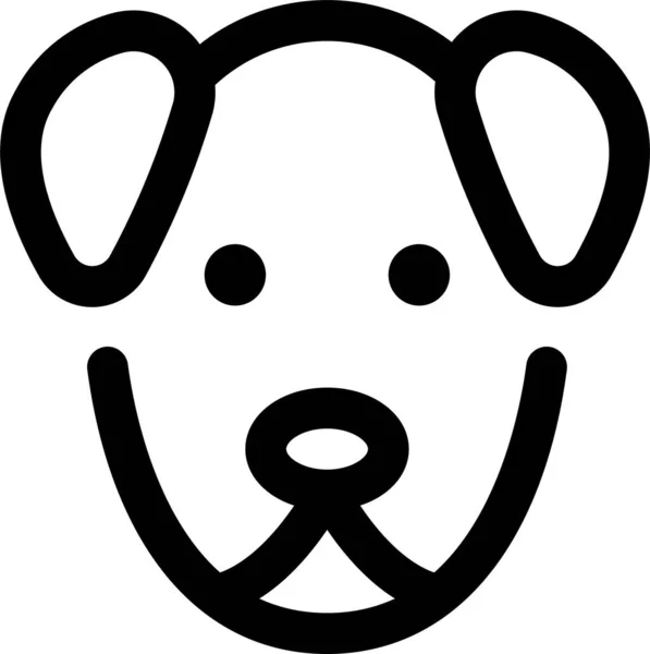 Hond Hoofd Zoogdier Pictogram Omtrek Stijl — Stockvector