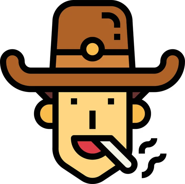 Cowboy Sheriff Cigar Icon — Stock Vector