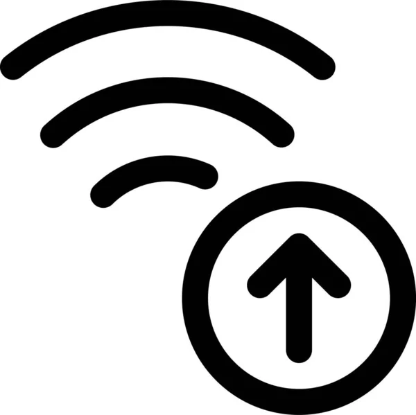 Wifi Uploaden Pictogram Outline Stijl — Stockvector