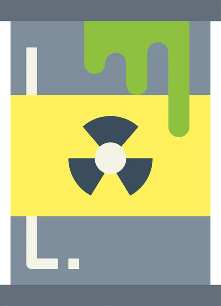 Nucleair Gif Radioactiviteit Icoon Platte Stijl — Stockvector