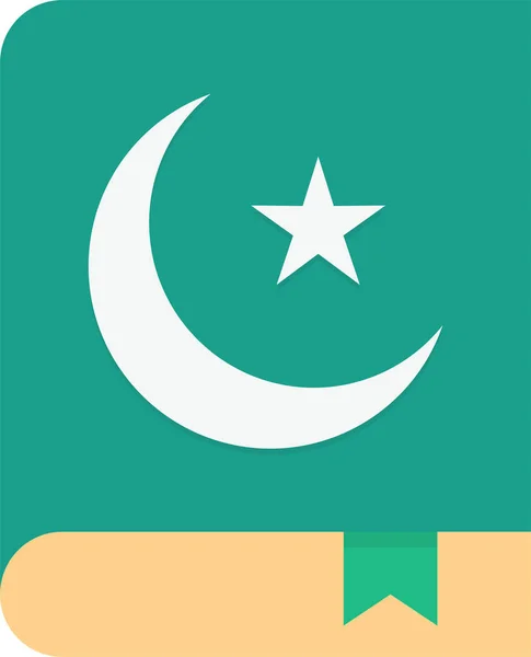 Islam Pray Quran Icon Flat Style — Stock Vector