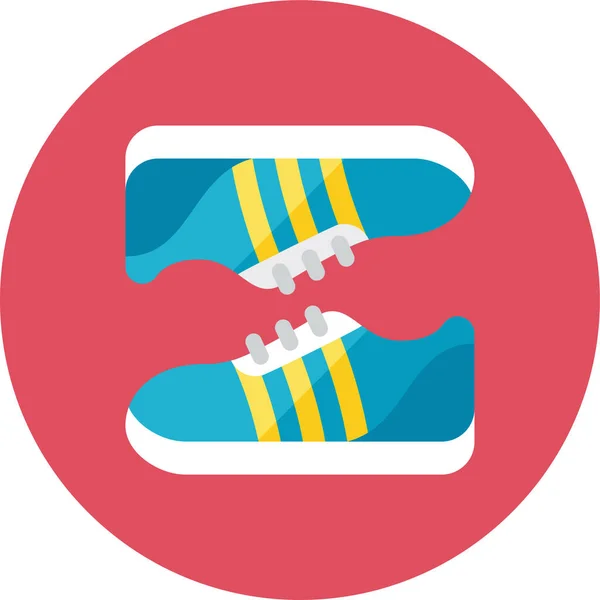 Zapatillas Deporte Planas Ropa Accesorio Icono Estilo Plano — Vector de stock