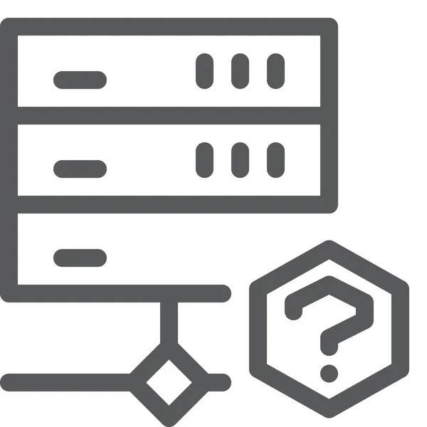 Netzwerk Frage Server Symbol Umriss Stil — Stockvektor