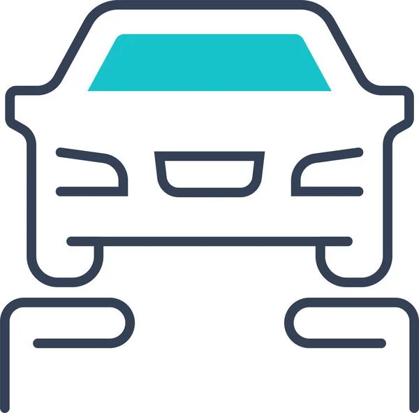 汽车车库服务图标 轮廓风格 — 图库矢量图片
