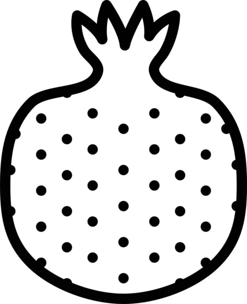 Ikona Granatu Owocowego Zarysie — Wektor stockowy