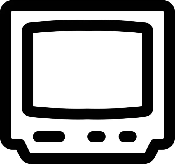 Icono Crt Televisión Vídeo Estilo Esquema — Archivo Imágenes Vectoriales