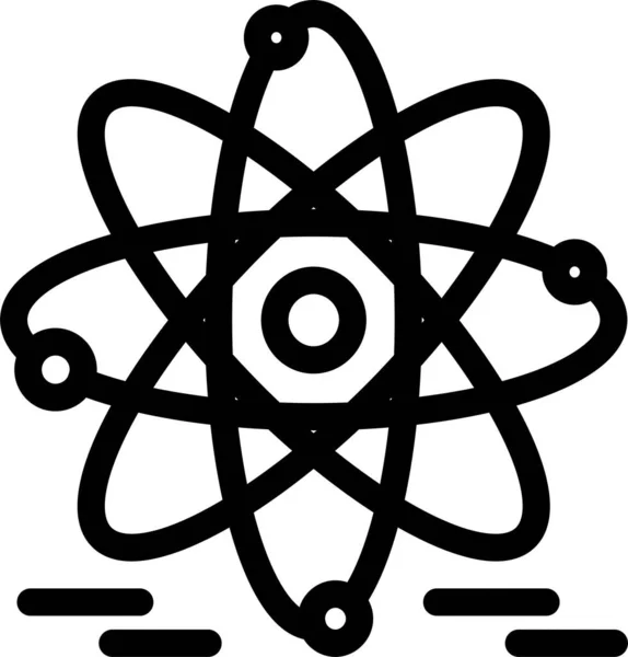 Educación Atómica Icono Nuclear Estilo Esquema — Vector de stock