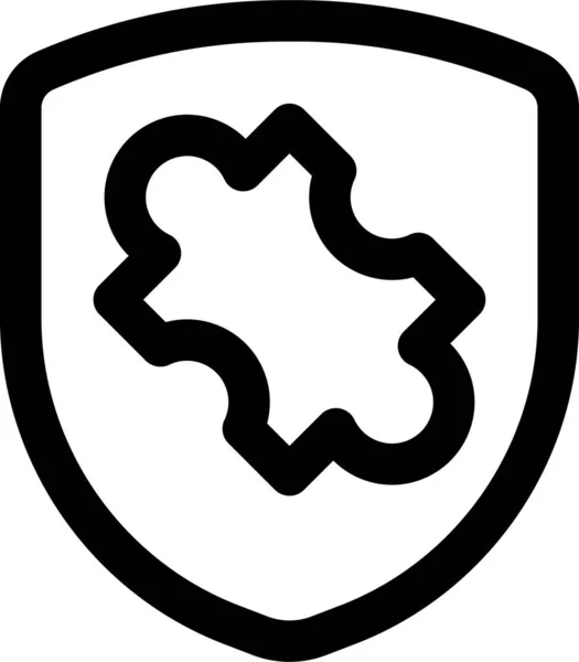 Shield Bug Secure Icon Outline Stil — Stockvektor