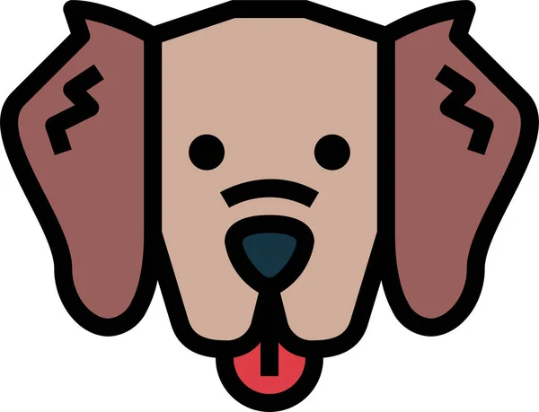 フルアウトラインスタイルのゴールデンレトリバーの犬のアイコン — ストックベクタ